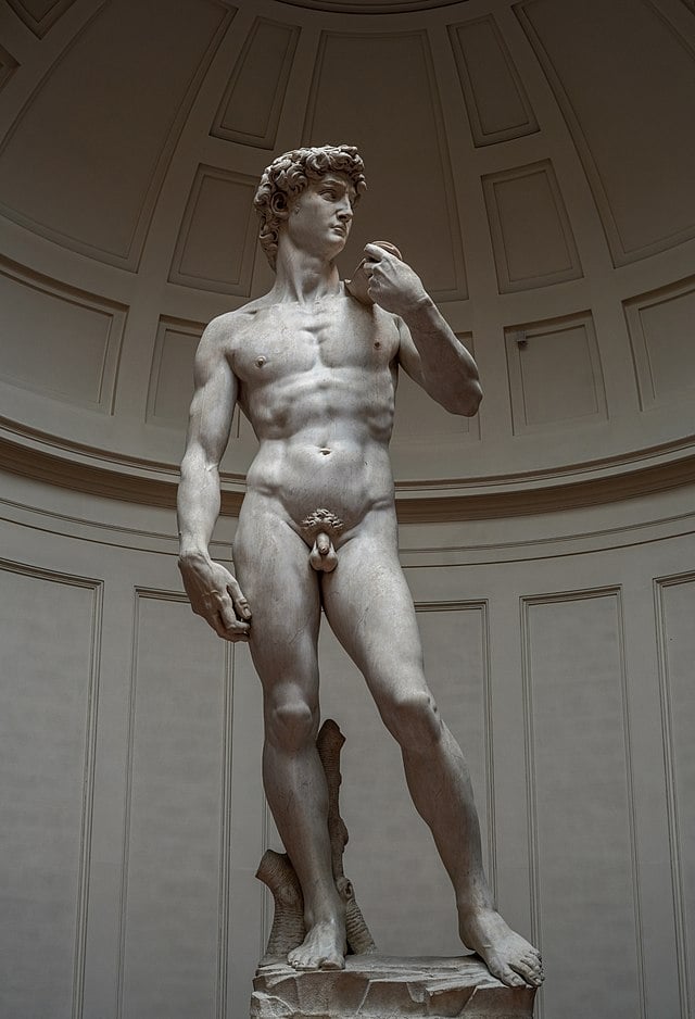 The sculpture of David by Michelangelo