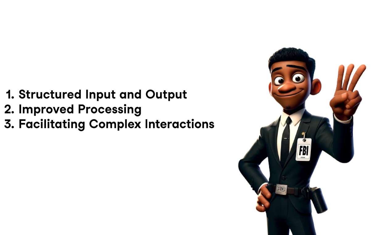 The image features a cartoon FBI agent holding three fingers up