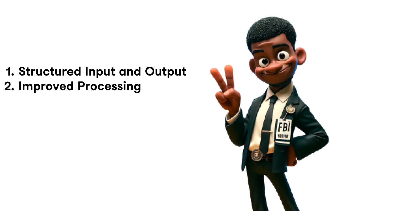 The image features a cartoon FBI agent holding two fingers up