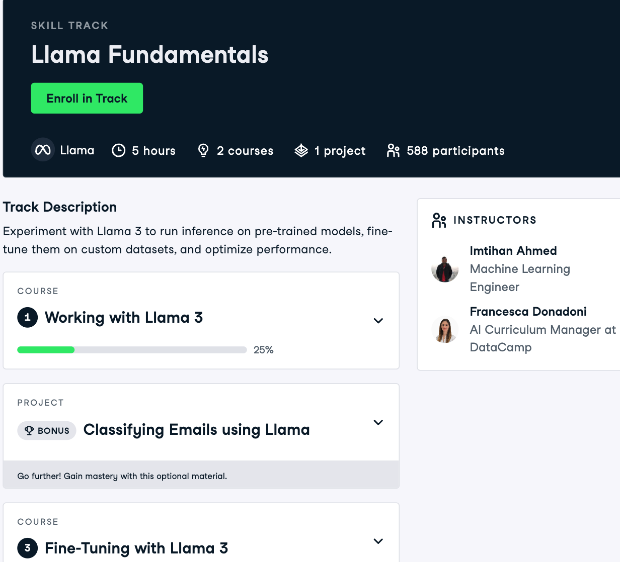 Llama Fundamentals skill track