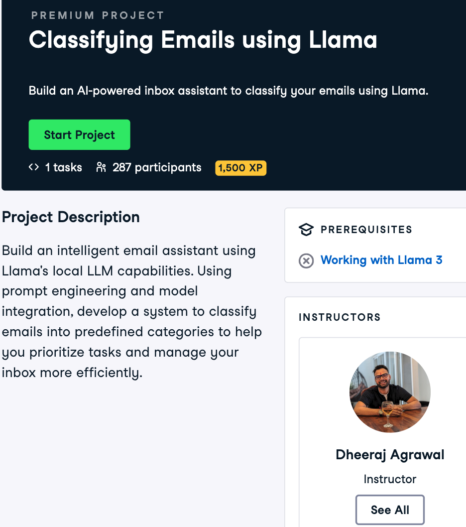Classifying Emails using Llama project