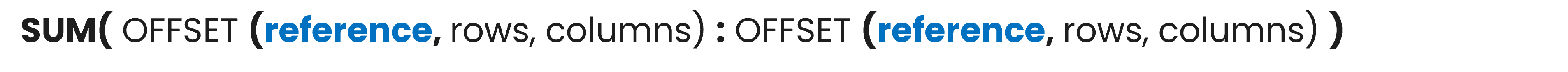 Excel syntax for SUM and OFFSET function