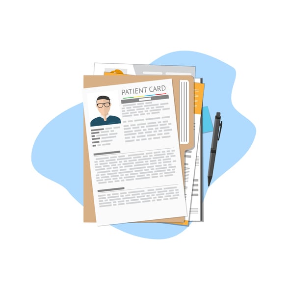 Cartoon image of patient records
