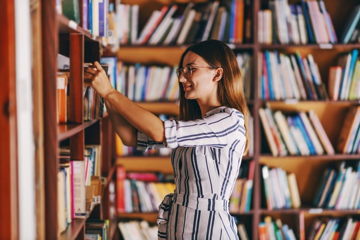 Library bookshelves