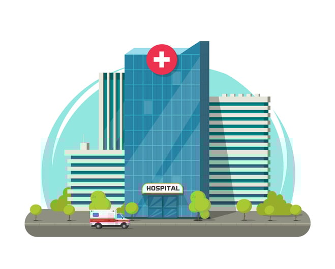 Cartoon image of a hospital