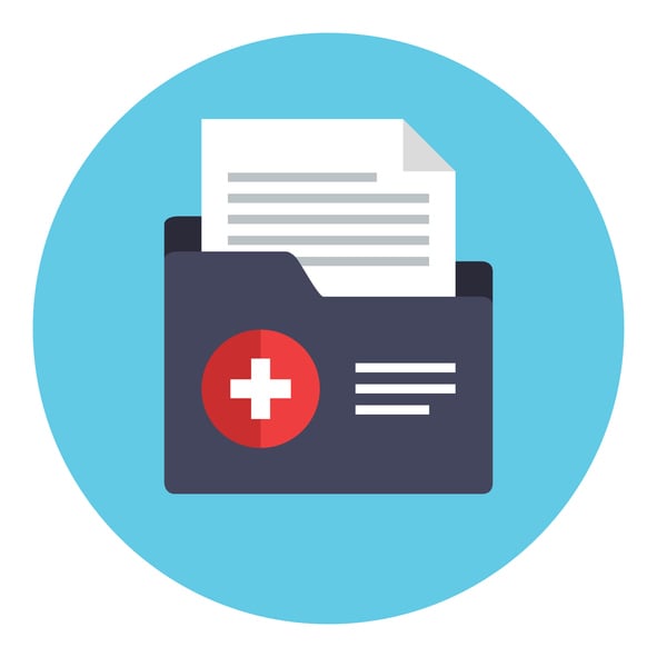 Cartoon image representing sensitive health records
