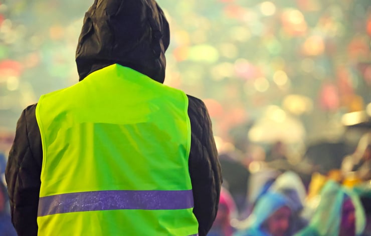 Image showing a steward wearing a high-viz jacket