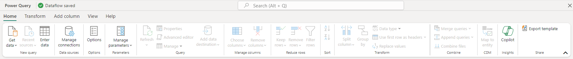 Power Query Ribbon