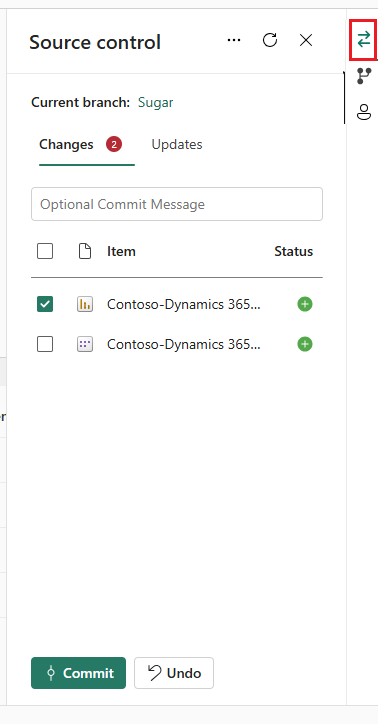 Commit message for a Fabric report