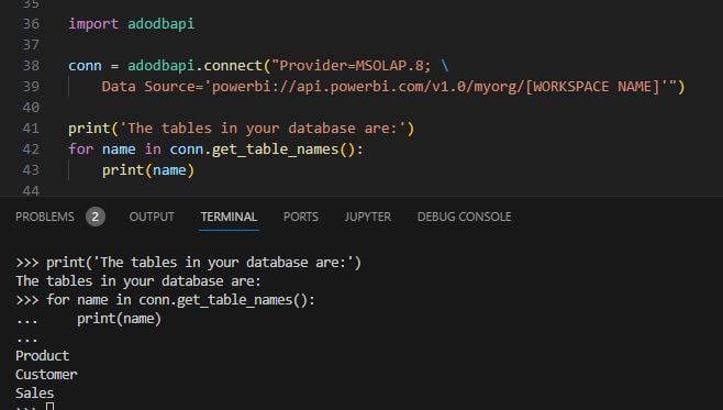Read Power BI data in Python