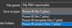 Save as options in Power BI Desktop
