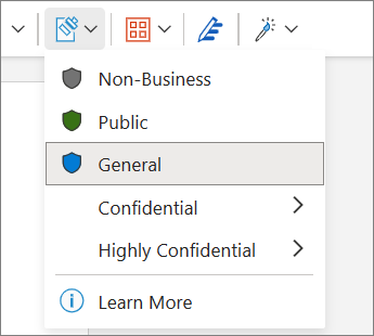 Example of Sensitivity Labels