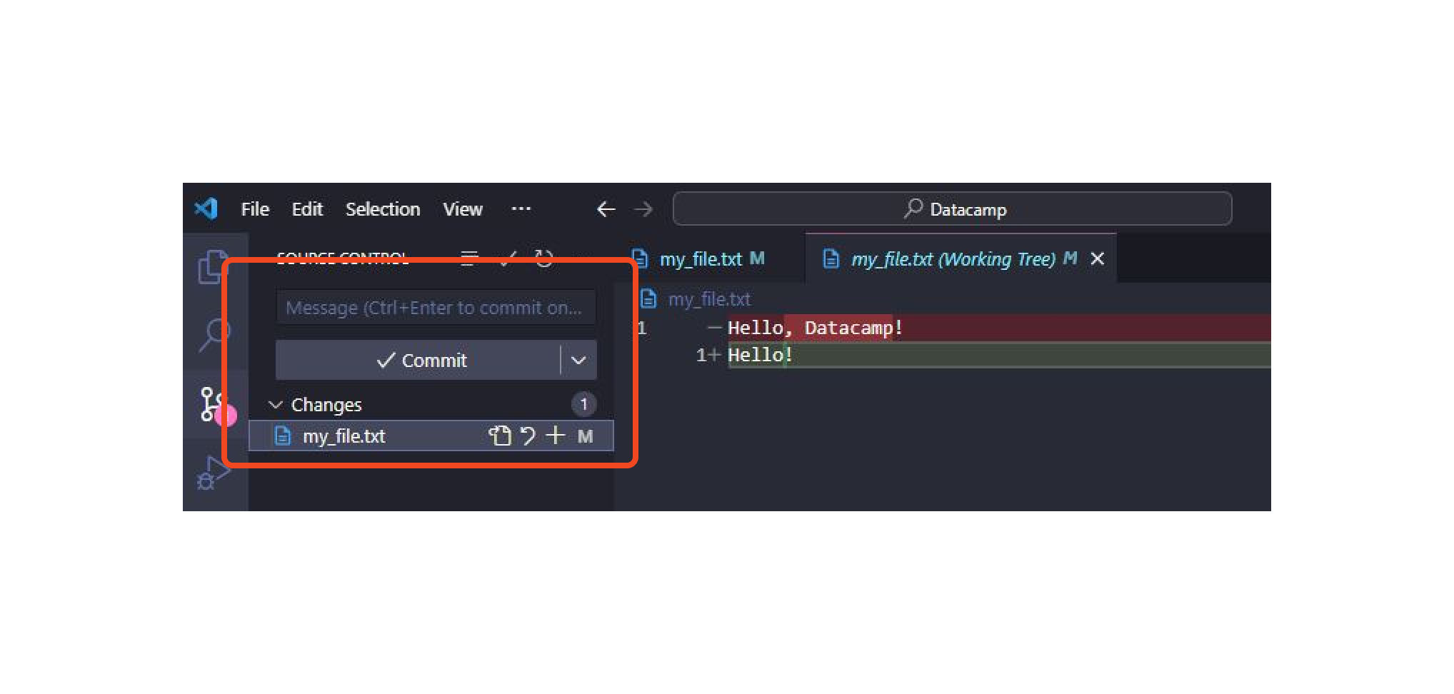 Example of git commit