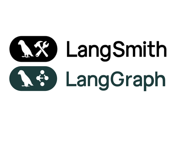 LangSmith and LangGraph logos