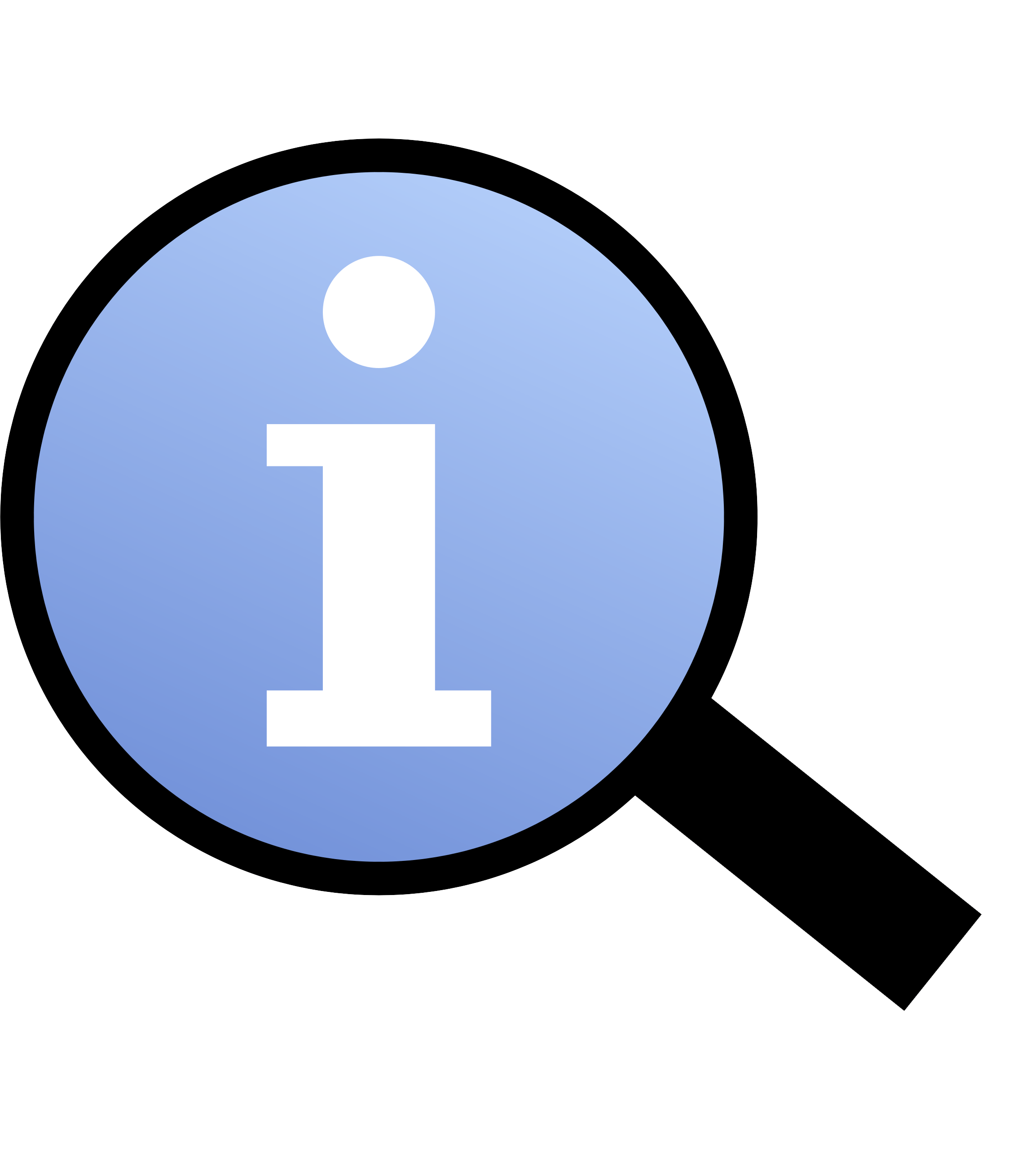 Magnifying glass representing information.