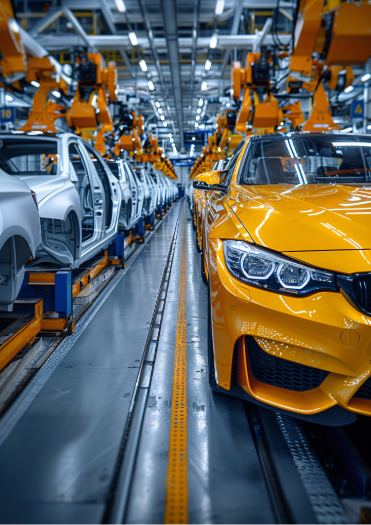 Image of making cars on assembly lines, illustrating the concept of parallel processing.