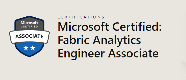 Badge for the Microsoft Certification Fabric Analytics Engineer Associate