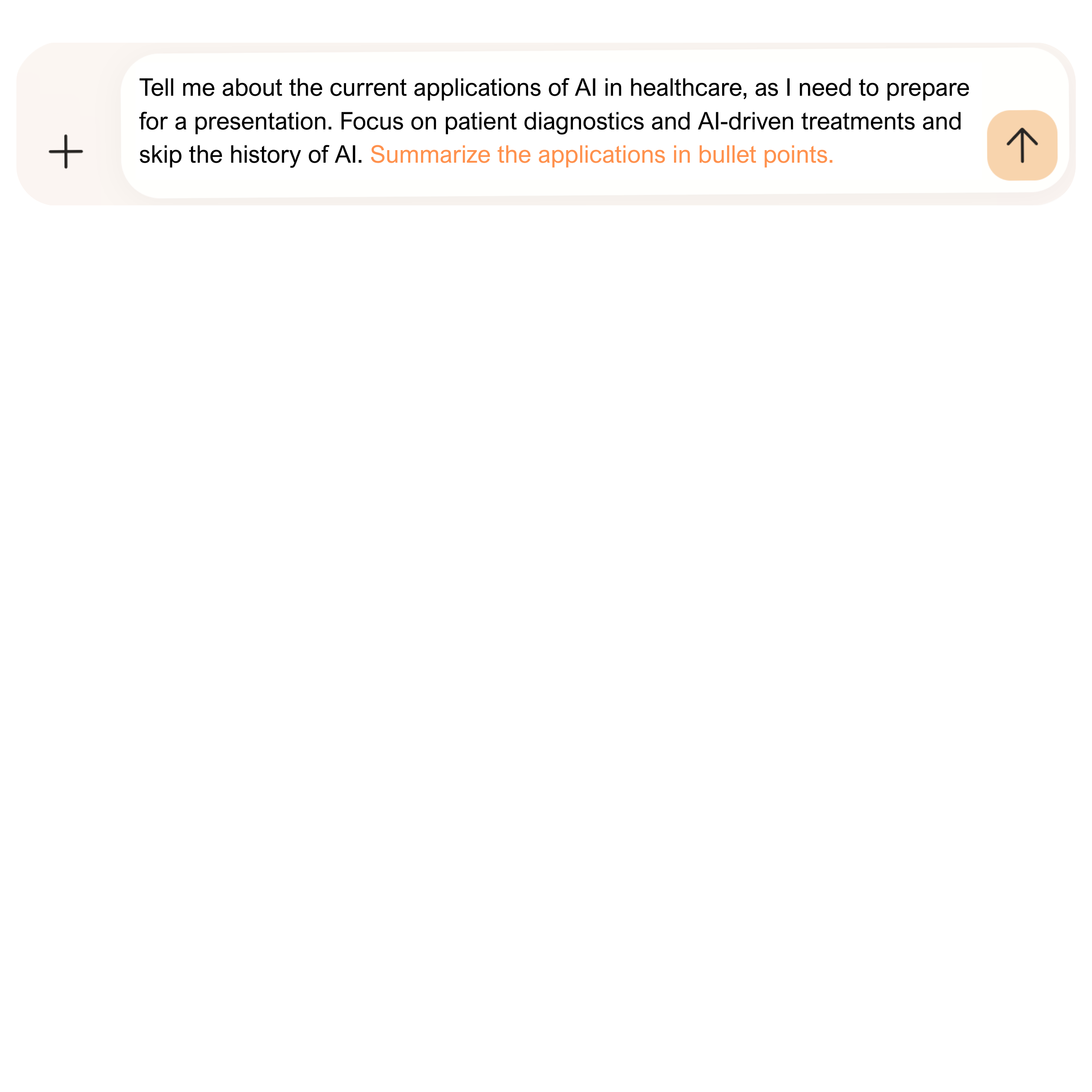 Text asks to summarize the applications in bullet points