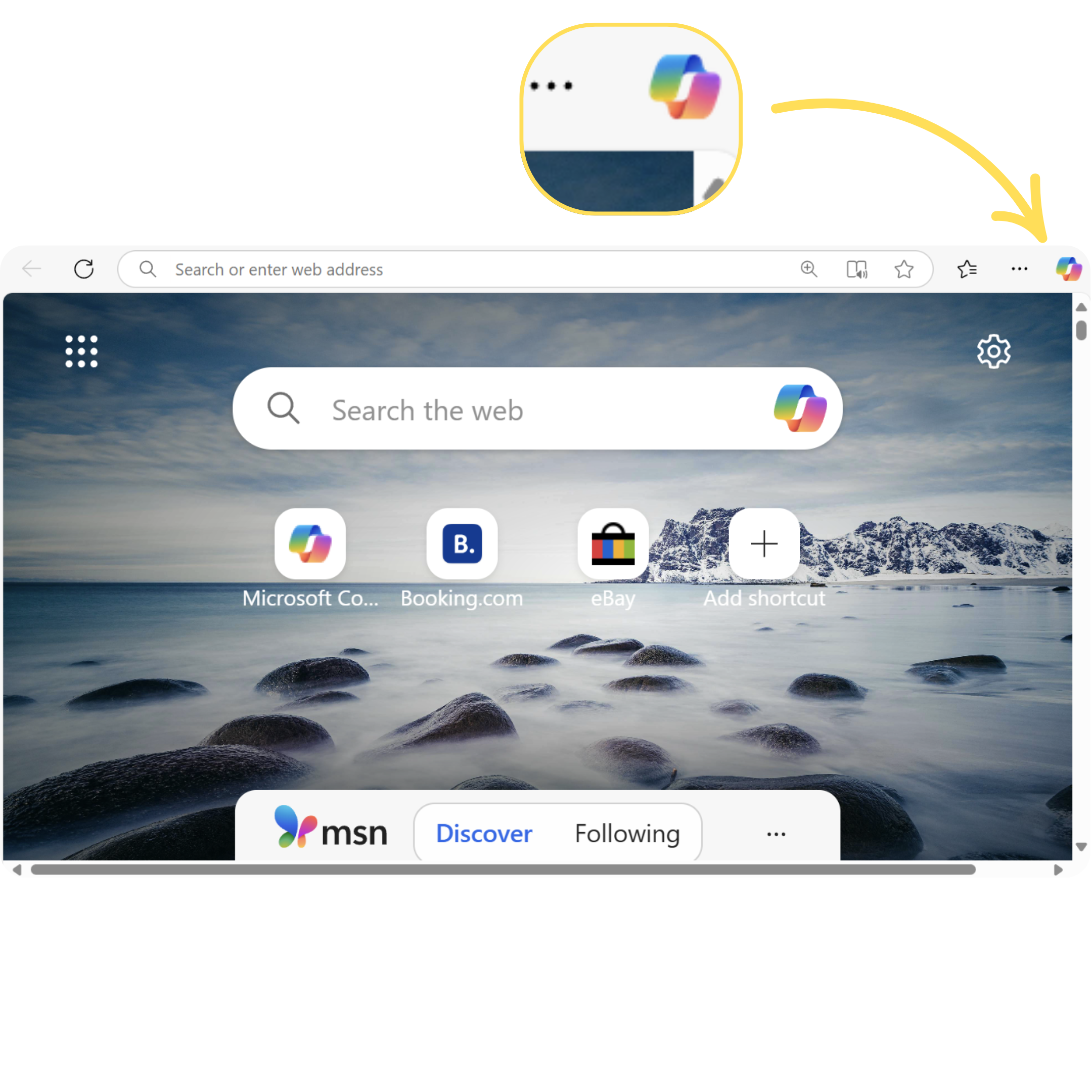 Copilot icon in Edge