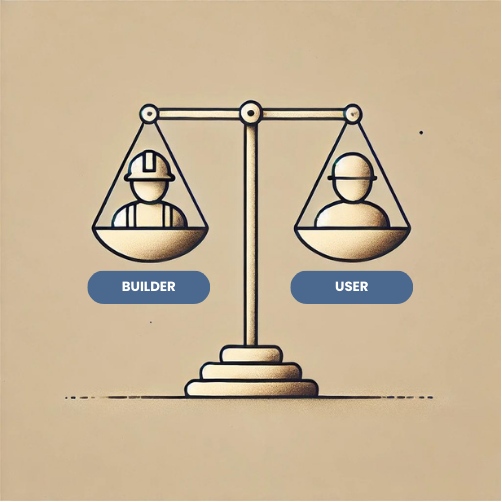 Image of balancing the builder and user