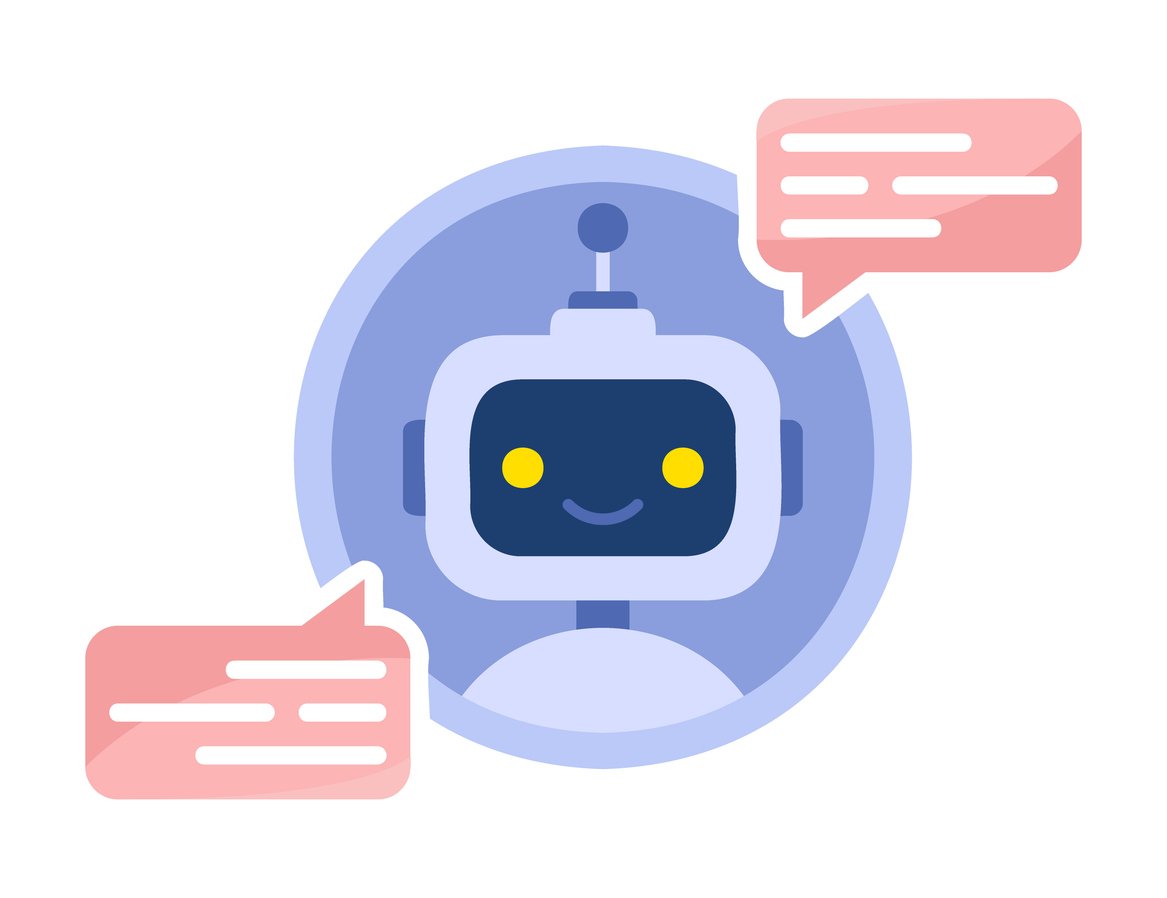 A robot with speech bubbles representing a model evaluator.