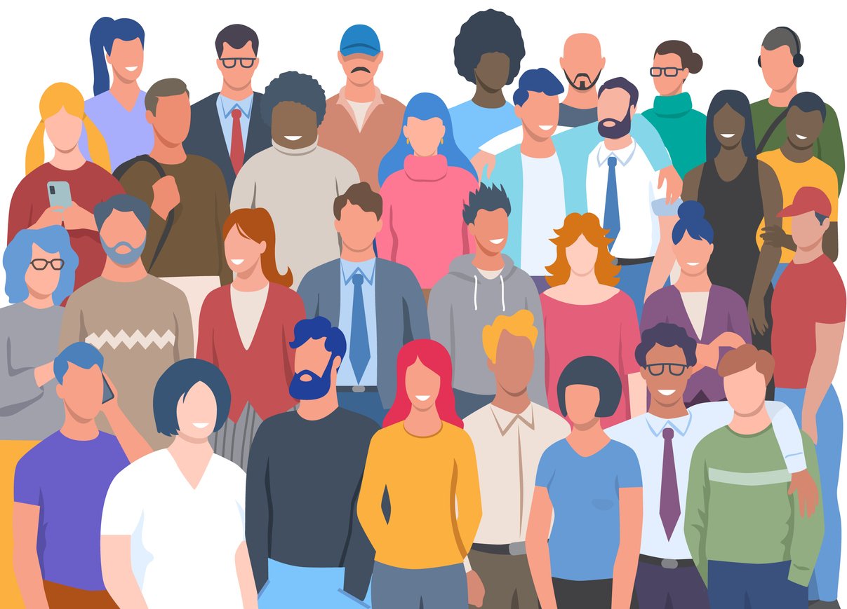 Icons representing a diverse group of people
