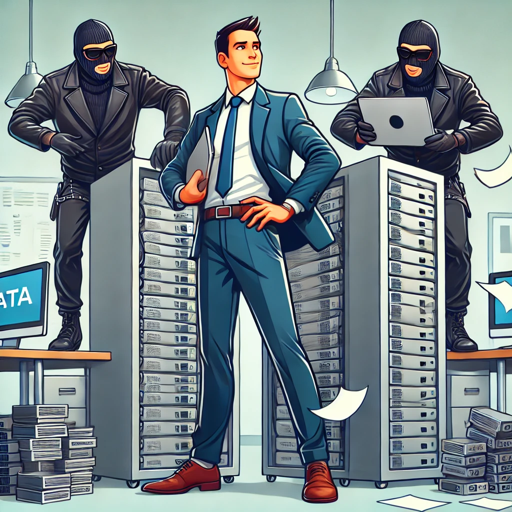 data scientist, protecting company data from two robbers