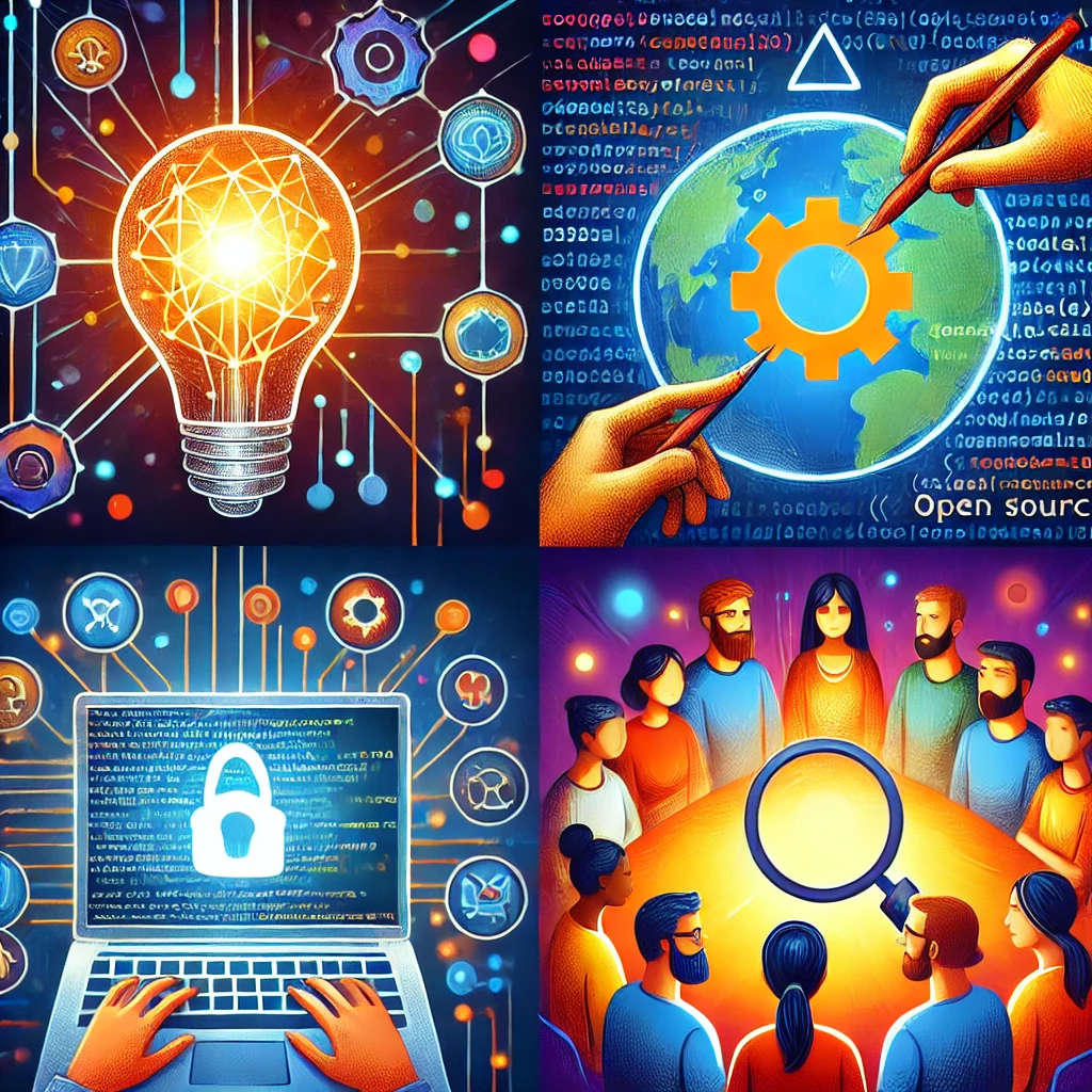 An illustration showing the benefits of open source