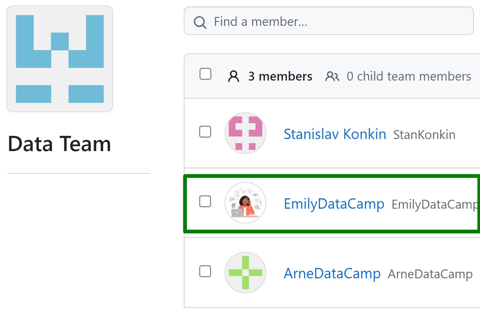 Emily is added to Data Team
