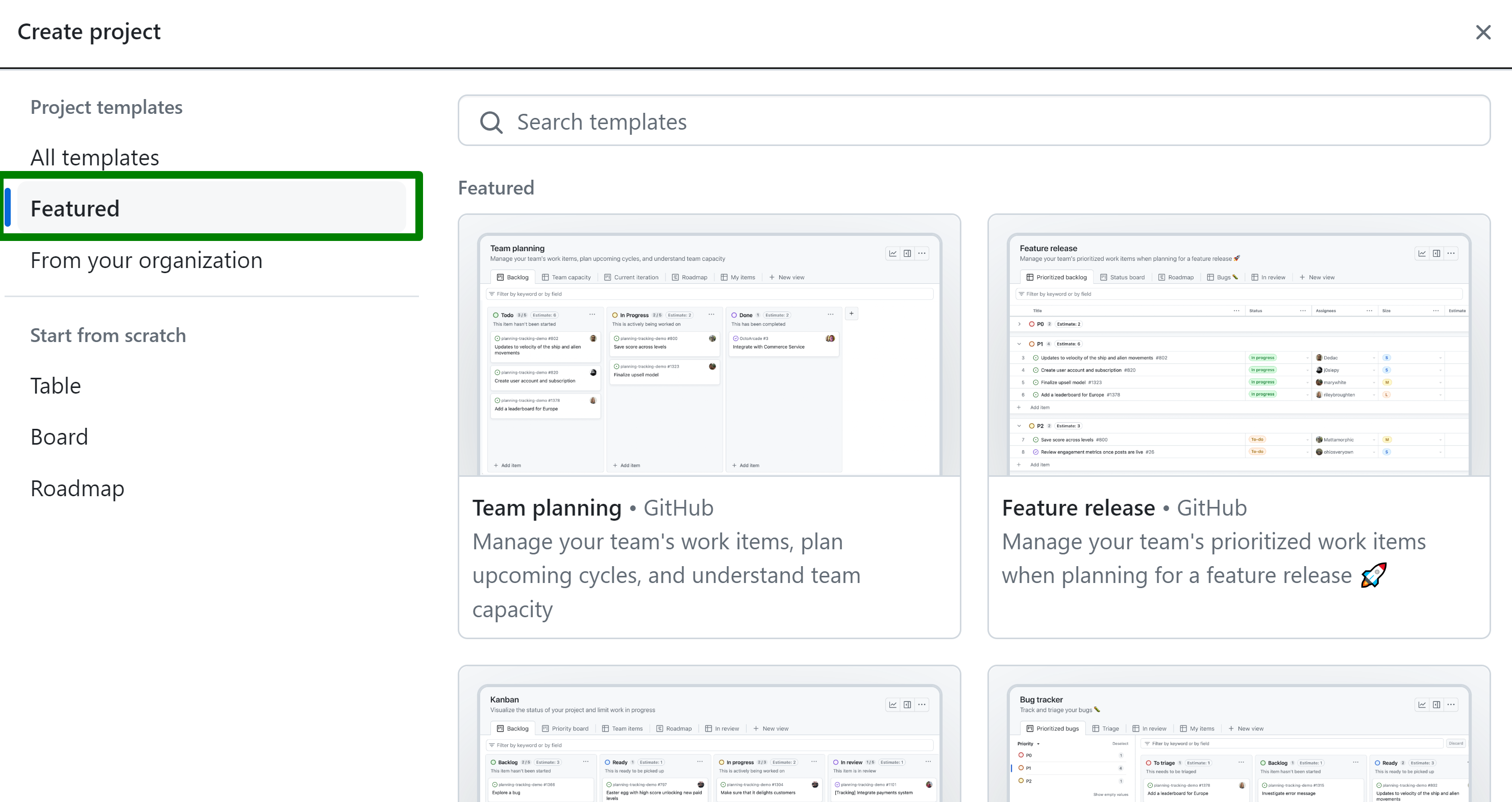 Templates by GitHub