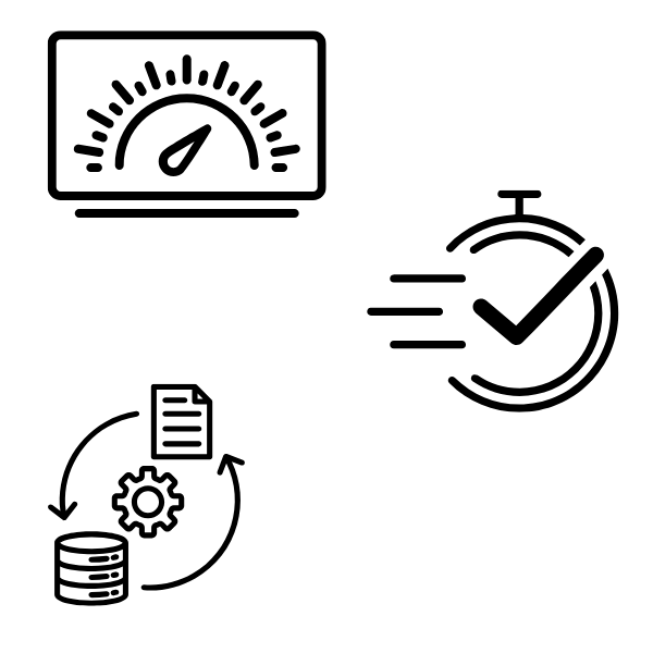 icons for bandwidth speed and data load