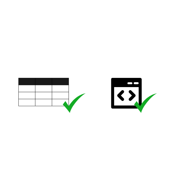 icons showing table structure and metadata checked off