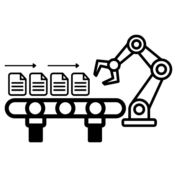 icon of an automatic conveyor belt handling files