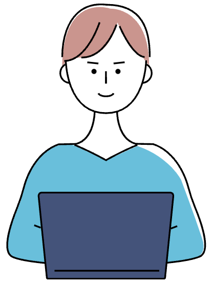 Person sat on a laptop and writing notes
