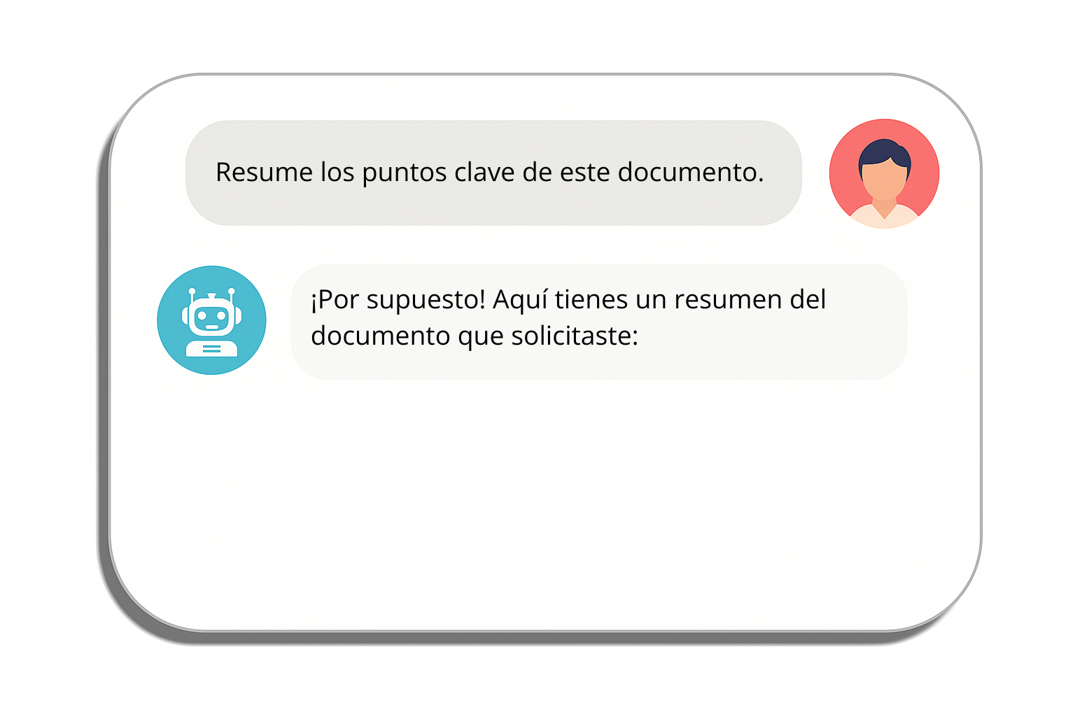 Chatbot aceptando la tarea