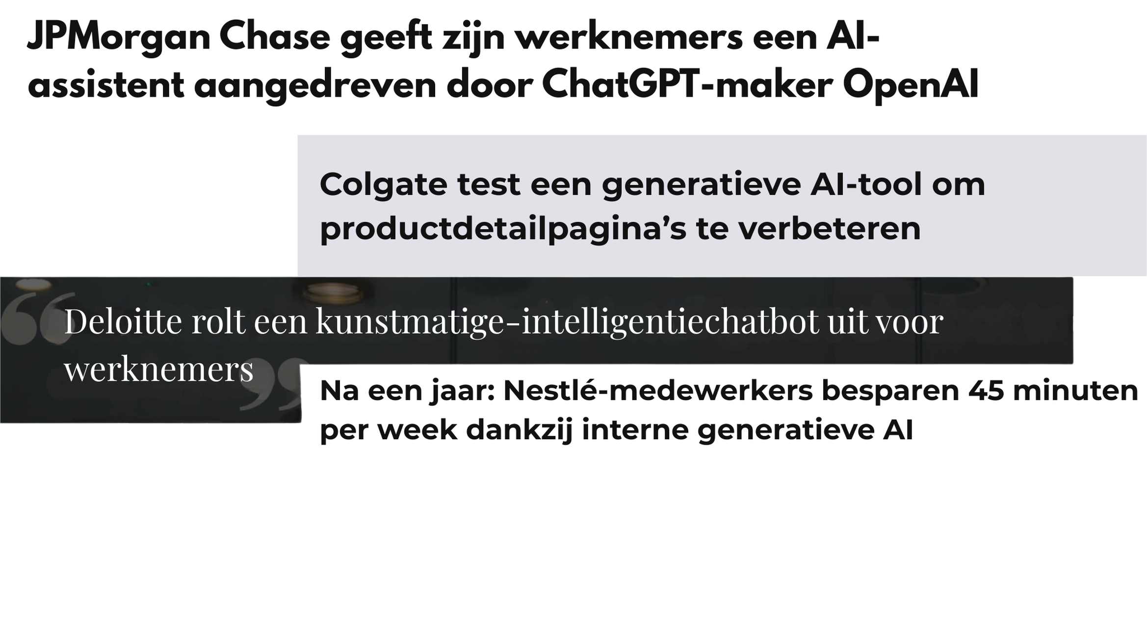 Nieuwskoppen over bedrijven die GPT-modellen ontwikkelen en gebruiken