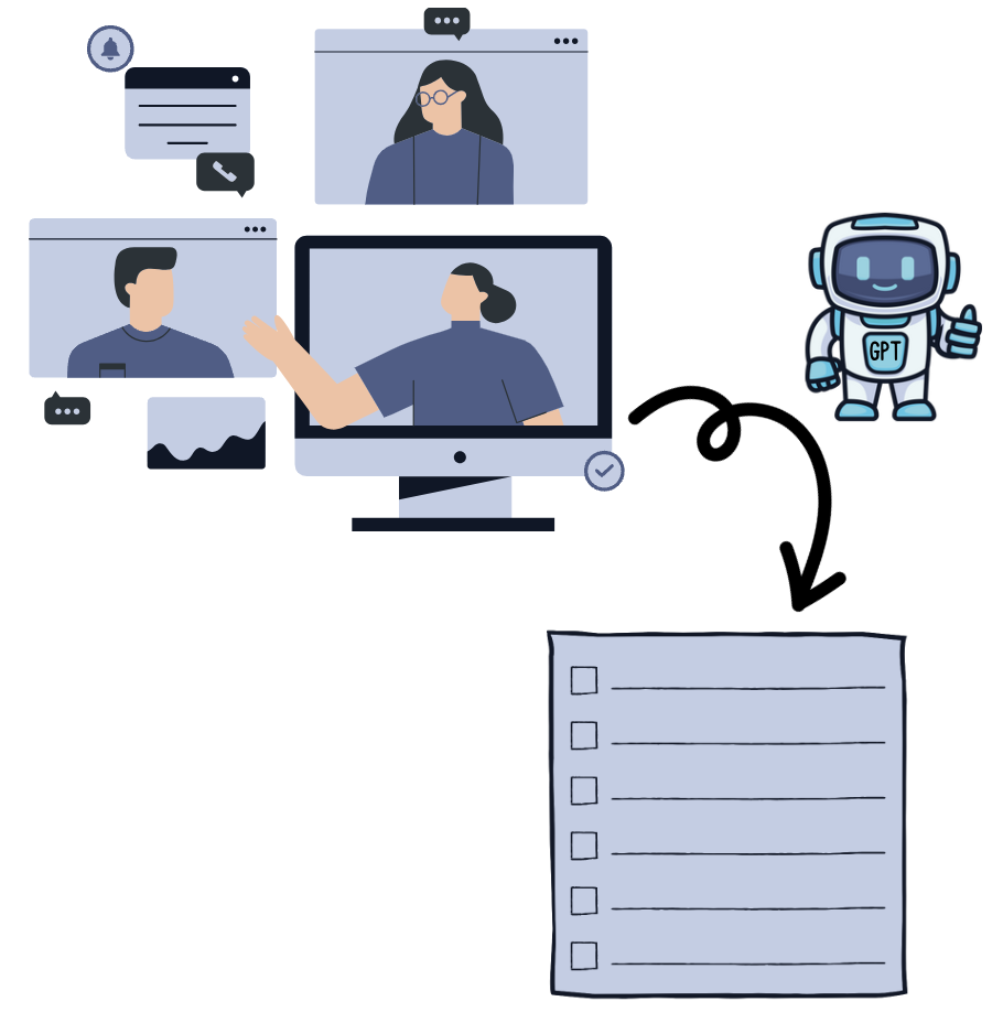 GPT tool helping to summarize a video conference