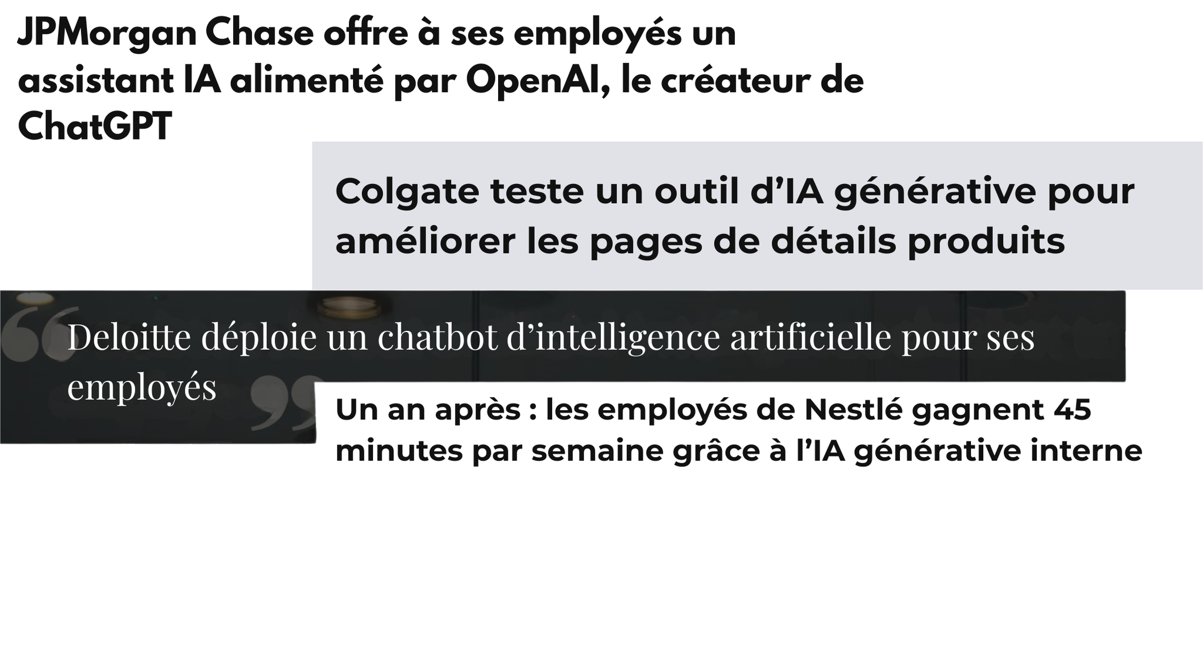 Actualités concernant les entreprises qui développent et adoptent des modèles GPT