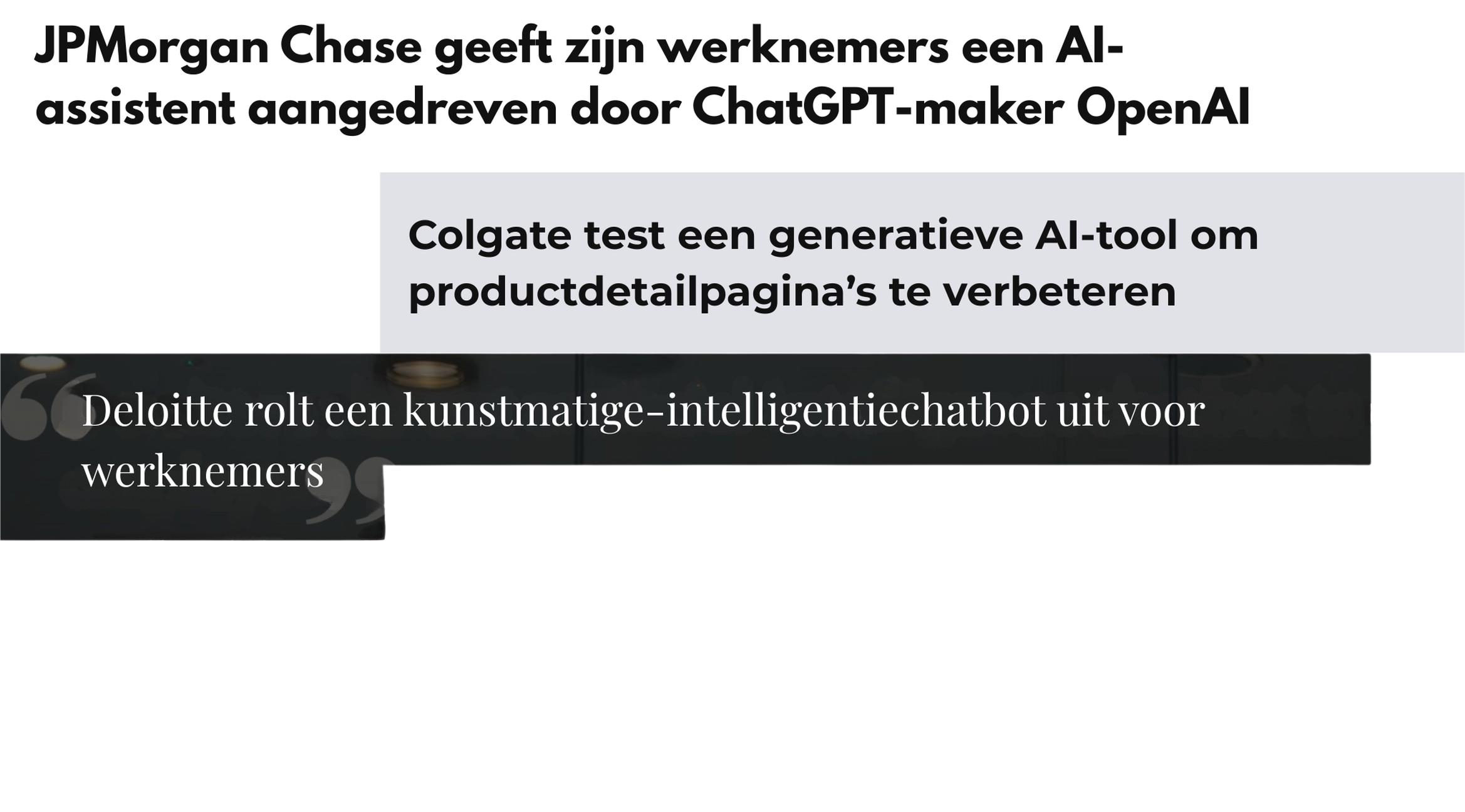 Nieuwskoppen over bedrijven die GPT-modellen ontwikkelen en gebruiken