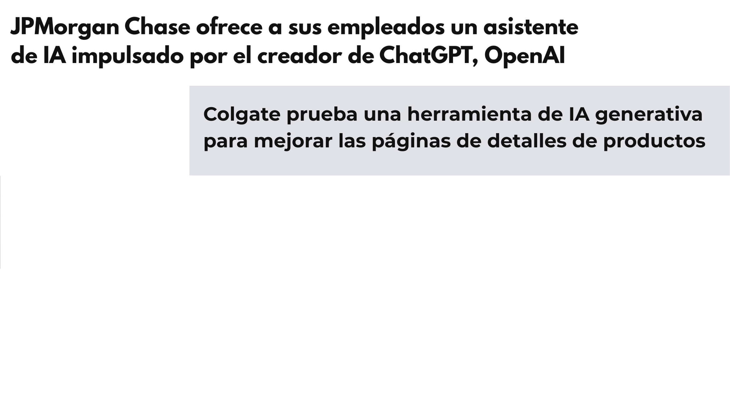 Titulares de noticias sobre empresas que desarrollan y adoptan modelos GPT.