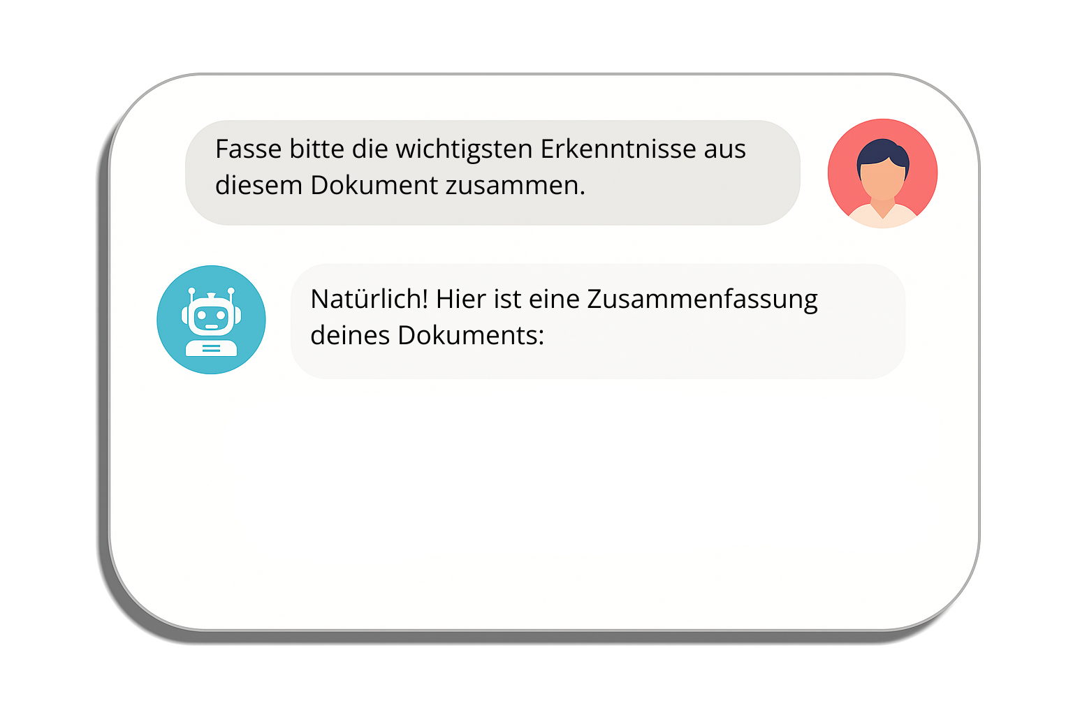 Der Chatbot sagt zu, die Aufgabe zu erledigen.