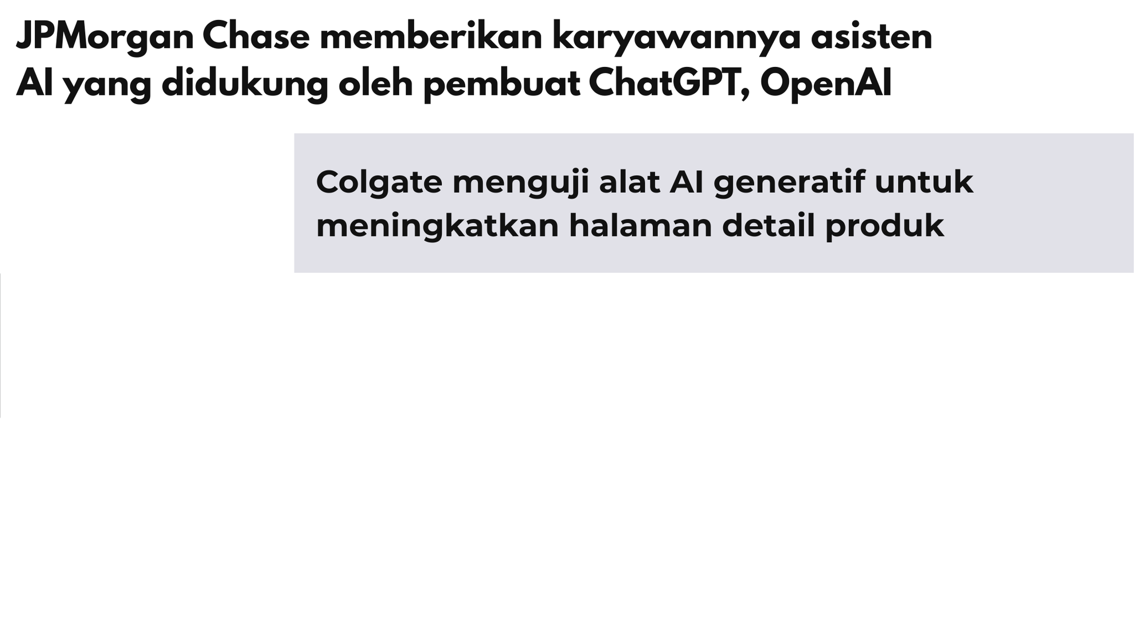 Berita utama tentang bisnis yang mengembangkan dan mengadopsi model GPT