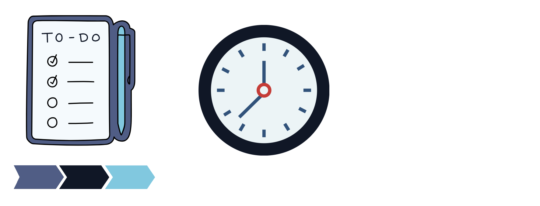 A to do list and a clock