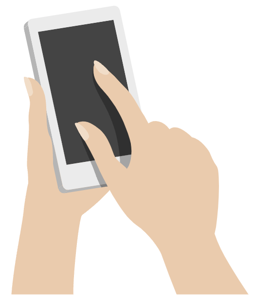 A hand touching a smart device
