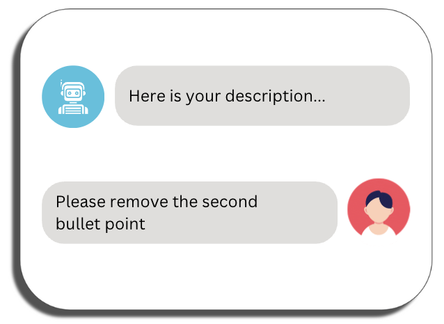 Asking the tool to iterate with further edits