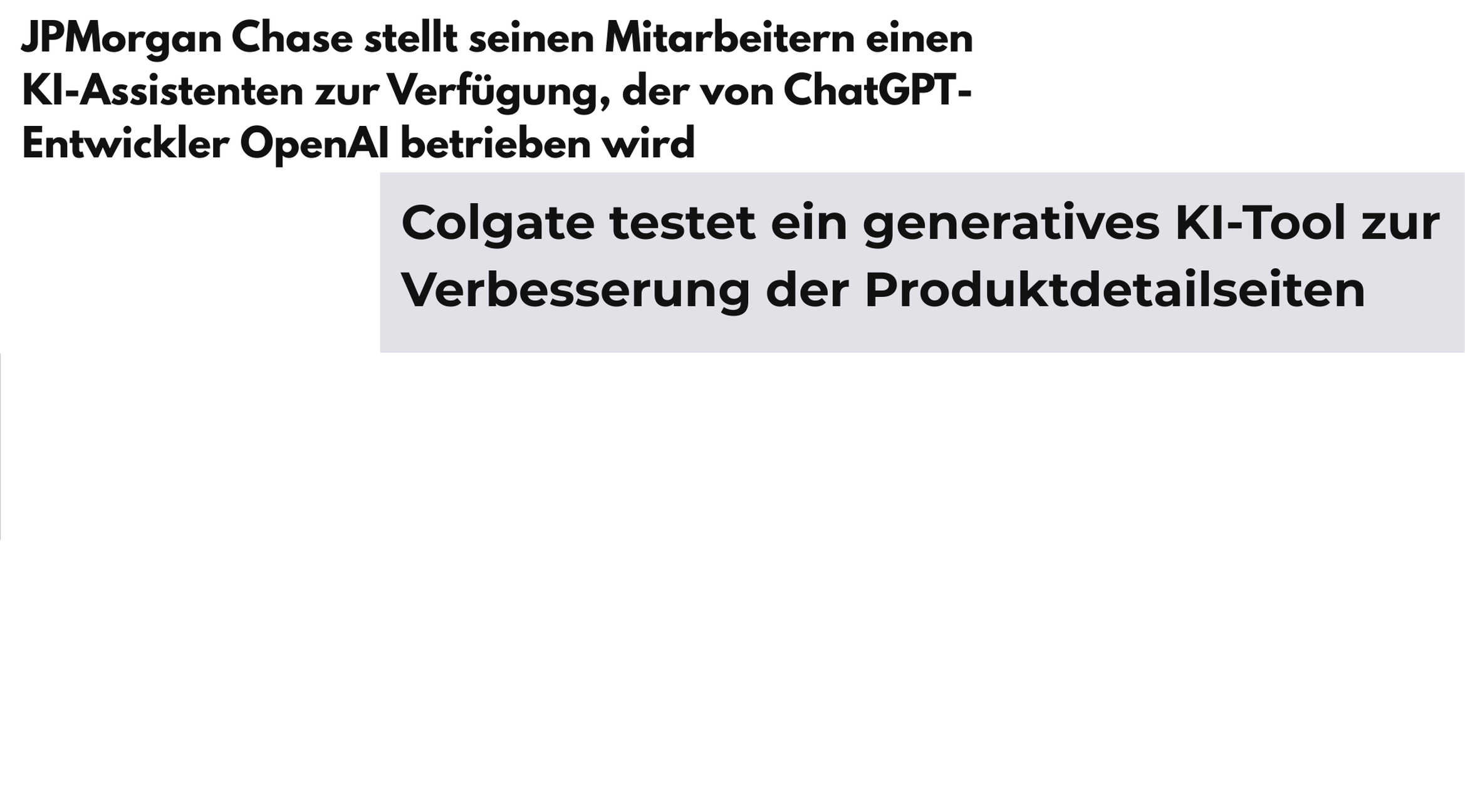 Schlagzeilen über Unternehmen, die GPT-Modelle entwickeln und einsetzen