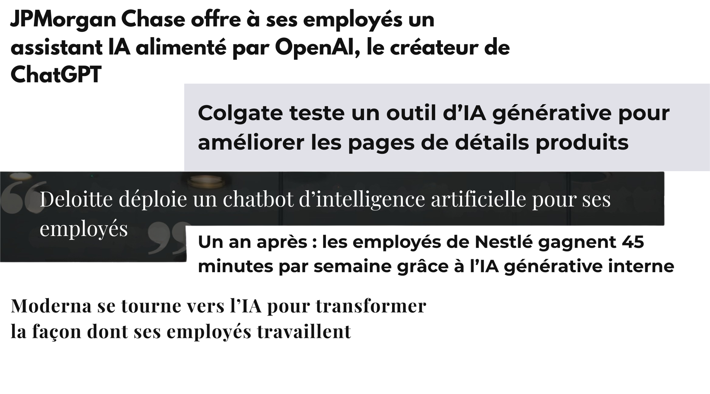 Actualités concernant les entreprises qui développent et adoptent des modèles GPT