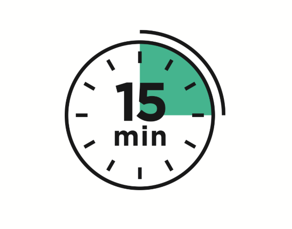 Timer with 15 minutes displayed