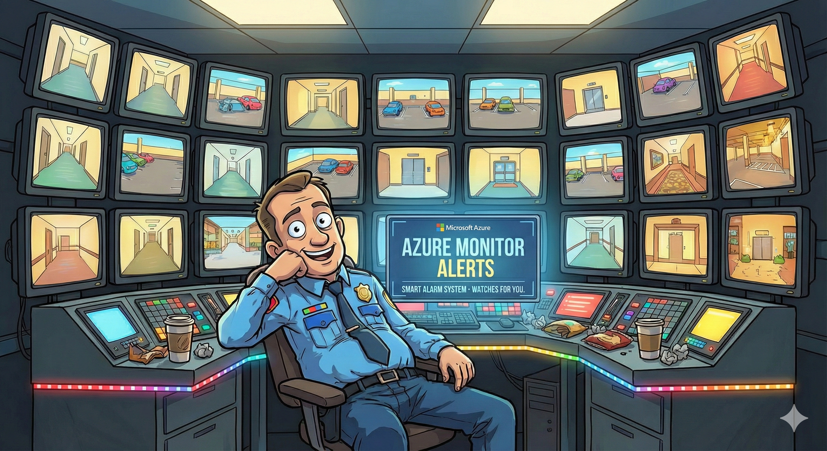 Security guard with computer alerts