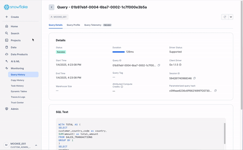 GIF of viewing query details
